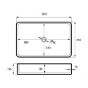 Massi Atimo umywalka nablatowa 61x41 cm prostokątna biała MSU-0014