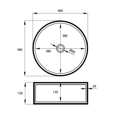 Massi Deni umywalka nablatowa 40 cm okrągła biała MSU-5130 Massi Deni umywalka nablatowa 40 cm okrągła biała MSU-5130