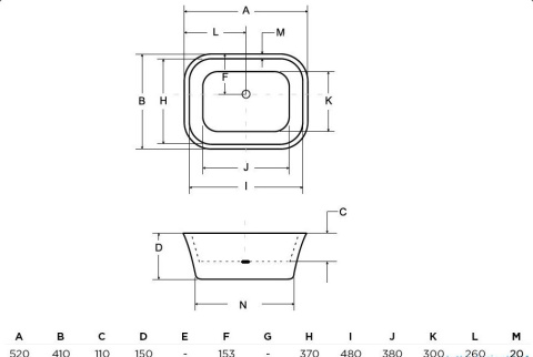 Besco Assos B&W umywalka nablatowa biało-czarna 40x50x15cm UMD-A-NBNW