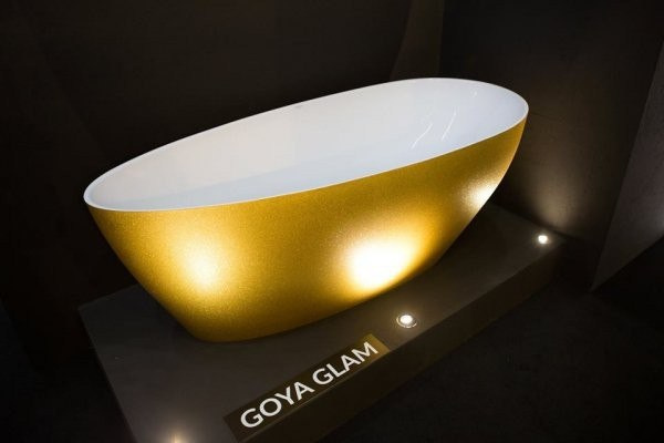 Besco Goya Glam XS wanna wolnostojąca 160x70 cm owalna biała/złota WMD-160-GZ