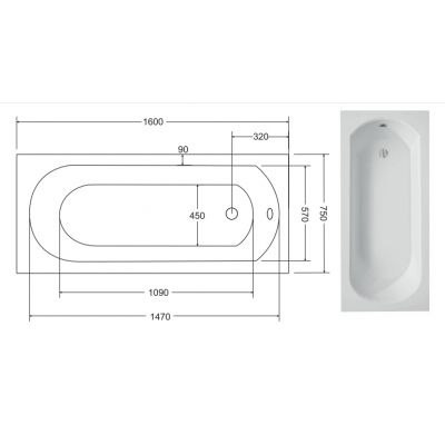 Besco Intrica Slim wanna prostokątna 160x75 cm biała WAIN-160-SL Besco Intrica Slim wanna prostokątna 160x75 cm biała WAIN-160-SL