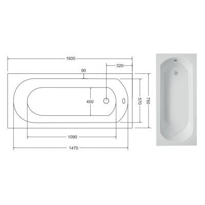 Besco Intrica wanna prostokątna 160x75 cm biała WAIN-160-PK Besco Intrica wanna prostokątna 160x75 cm biała WAIN-160-PK