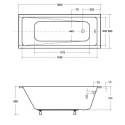 Besco Modern Slim wanna prostokątna 160x70 cm biała WAM-160-SL