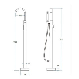 Besco Modern II bateria wannowa Czarny Mat BW-MI-CZ