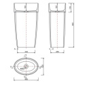 Besco Uniqa umywalka 46x32x84 cm wolnostojąca owalna biała UMD-U-WO