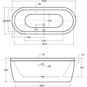 Besco VICTORIA wanna wolnostojąca owalna POD ZABUDOWĘ 185x83 cm WKV-185-WZ