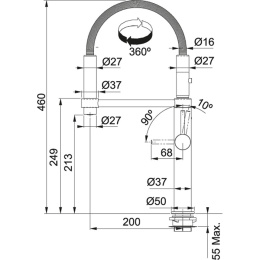 FRANKE Studio PESCARA 360 Bateria Kuchenna czarny mat 115.0545.136