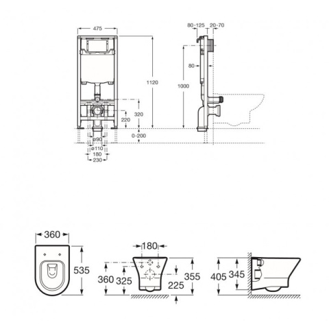 ROCA DUPLO ONE - ZESTAW PODTYNKOWY + MISKA WC PODWIESZANA NEXO RIMLESS Z DESKĄ SLIM - A893104460 ROCA DUPLO ONE - ZESTAW PODTYNKOWY + MISKA WC PODWIESZANA NEXO RIMLESS Z DESKĄ SLIM - A893104460
