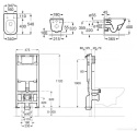 Roca zestaw podtynkowy stelaż Duplo One+miska Gap Square Rimless+deska Slim A893104500