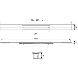 Tece Drainprofile odpływ prysznicowy 90 cm stal nierdzewna szczotkowana 670900