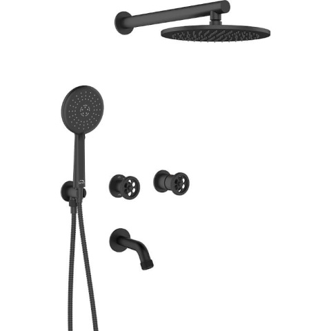 Laveo Muro – bateria wannowo-natryskowa podtynkowa z zestawem natryskowym BAU 711P