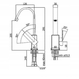 PAFFONI ELLE BATERIA UMYWALKOWA Z KORKIEM CHROM EL878KCR