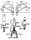 Paffoni Elle Bateria wannowo-prysznicowa 3-otworowa, chrom EL040CR