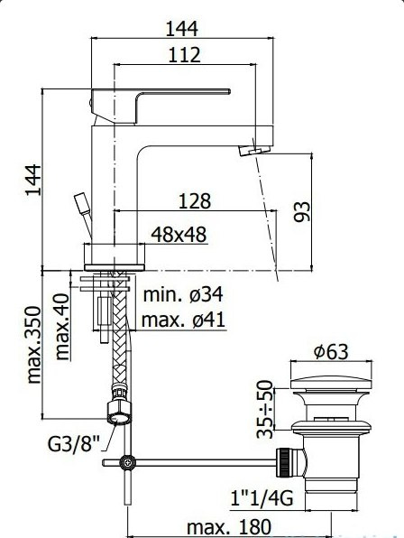 Paffoni Elle bateria umywalkowa z korkiem automatycznym chrom ELX071KCR Paffoni Elle bateria umywalkowa z korkiem automatycznym chrom ELX071KCR