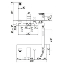 Paffoni Elle bateria wannowo-prysznicowa podtynkowa chrom EL001CR