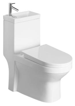 Aqualine HYGIE kompakt WC z umywalką i deską WC , tylny/dolny odpływ PB104