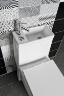 Aqualine HYGIE kompakt WC z umywalką i deską WC , tylny/dolny odpływ PB104