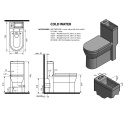 Aqualine HYGIE kompakt WC z umywalką i deską WC , tylny/dolny odpływ PB104