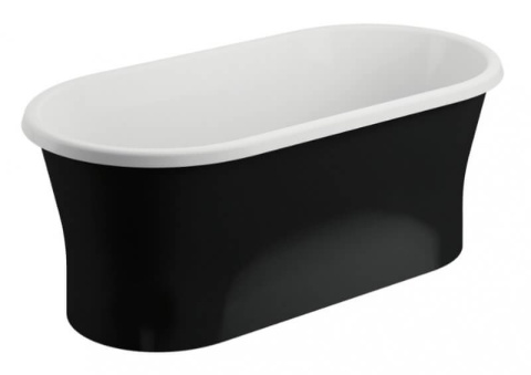 Polimat Wanna akrylowa wolnostojąca AMONA NERO NEW 150x75 CZARNY MAT 00335 Polimat Wanna akrylowa wolnostojąca AMONA NERO NEW 150x75 CZARNY MAT 00335