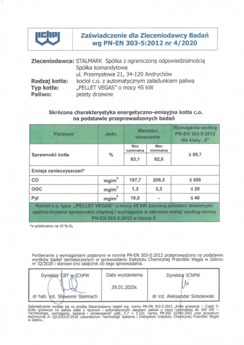 STALMARK PELLET VEGAS Kocioł Na Pellet 45 kW STALMARK PELLET VEGAS Kocioł Na Pellet 45 kW