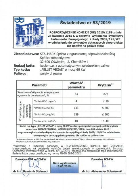 STALMARK PELLET VEGAS Kocioł Pelletowy 60 kW STALMARK PELLET VEGAS Kocioł Pelletowy 60 kW