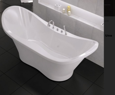 Sanitti UNO XL Wanna wolnostojąca bez przelewu biały mat 182x76,8cm 11011100 Sanitti UNO XL Wanna wolnostojąca bez przelewu biały mat 182x76,8cm 11011100