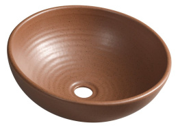 Sapho ATTILA umywalka nablatowa ceramiczna, średnica 44cm, brązowa terakota DK004