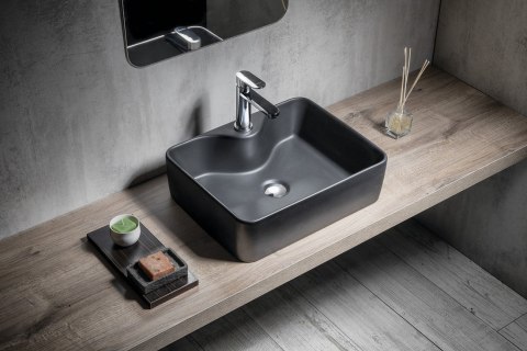 Sapho BALENA umywalka ceramiczna nablatowa, 48x13,5x37 cm, czarny mat BH7013B Sapho BALENA umywalka ceramiczna nablatowa, 48x13,5x37 cm, czarny mat BH7013B