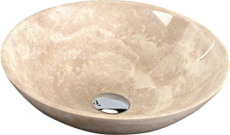 Sapho BLOK 1 umywalka kamienna, średnica 40cm, polerowany beżowy trawertyn 2401-01