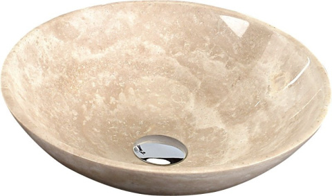 Sapho BLOK 1 umywalka kamienna, średnica 40cm, polerowany beżowy trawertyn 2401-01 Sapho BLOK 1 umywalka kamienna, średnica 40cm, polerowany beżowy trawertyn 2401-01