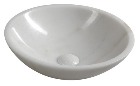 Sapho BLOK umywalka nablatowa kamienna, ∅ 40cm, biały marmur polerowany 2401-34 Sapho BLOK umywalka nablatowa kamienna, ∅ 40cm, biały marmur polerowany 2401-34