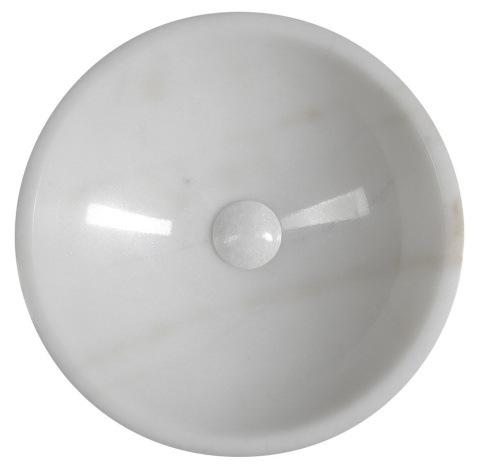 Sapho BLOK umywalka nablatowa kamienna, ∅ 40cm, biały marmur polerowany 2401-34 Sapho BLOK umywalka nablatowa kamienna, ∅ 40cm, biały marmur polerowany 2401-34