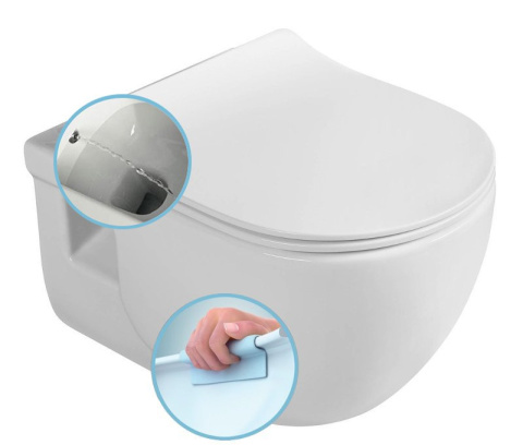 Sapho BRILLA WC wiszące z prysznicem bidetowym, Rimless, 36,5x53 cm, biały 100612 Sapho BRILLA WC wiszące z prysznicem bidetowym, Rimless, 36,5x53 cm, biały 100612