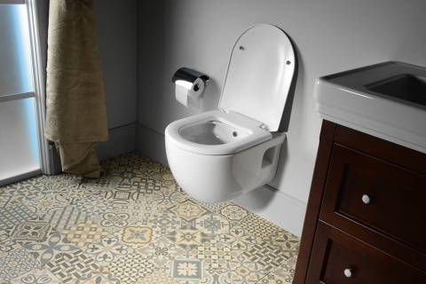 Sapho BRILLA WC wiszące z prysznicem bidetowym, Rimless, 36,5x53 cm, biały 100612 Sapho BRILLA WC wiszące z prysznicem bidetowym, Rimless, 36,5x53 cm, biały 100612