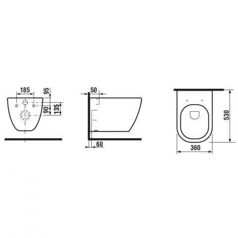 Sapho PACO WC wiszące, Rimless, deska WC, 36x53 cm, biały PZ1012R Sapho PACO WC wiszące, Rimless, deska WC, 36x53 cm, biały PZ1012R
