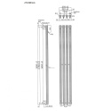 Sapho PILON grzejnik łazienkowy 270x1800 mm, z 4 wieszakami, czarny mat IZ122