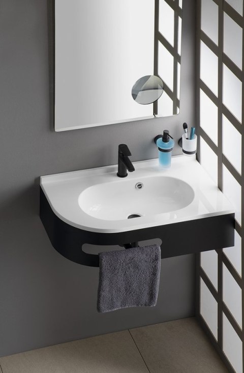 Sapho PULSE wspornik z wieszakiem na ręczniki, prawy, czarny mat BM658-CP Sapho PULSE wspornik z wieszakiem na ręczniki, prawy, czarny mat BM658-CP