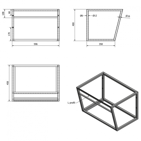 Sapho SKA konsola pod umywalkę z półką 600x400x460mm, biały mat SKA111 Sapho SKA konsola pod umywalkę z półką 600x400x460mm, biały mat SKA111