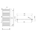 Aqualine DIRECT Grzejnik łazienkowy płaski, 1320x450, 564 W, srebro strukturalne ILS34E