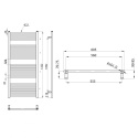 Aqualine DIRECT grzejnik łazienkowy płaski, 1320x600, 714 W, srebro strukturalne ILS36E