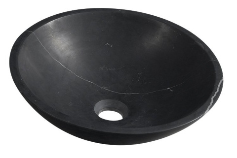 Sapho BLOK umywalka nablatowa kamienna, ∅ 40cm, czarny Marquin, mat 2401-35 Sapho BLOK umywalka nablatowa kamienna, ∅ 40cm, czarny Marquin, mat 2401-35
