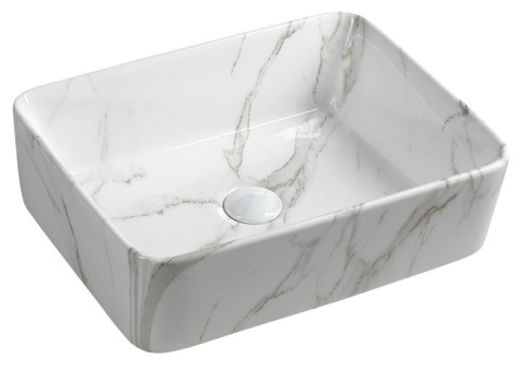 Sapho DALMA umywalka nablatowa ceramiczna 48x13x38 cm, carrara MM517