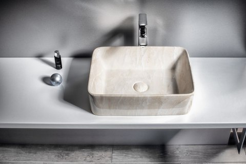 Sapho DALMA umywalka nablatowa ceramiczna 48x13x38 cm, marfil MM527 Sapho DALMA umywalka nablatowa ceramiczna 48x13x38 cm, marfil MM527