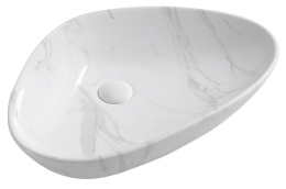 Sapho DALMA umywalka nablatowa ceramiczna 58,5x14x39 cm, carrara MM217