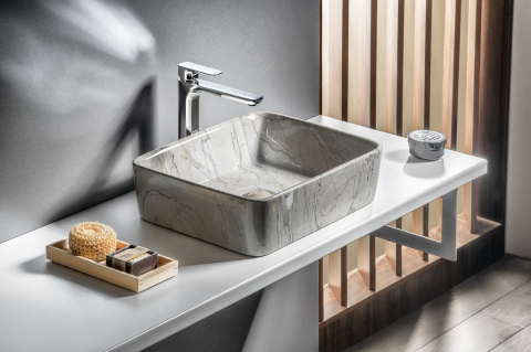 Sapho DALMA umywalka nablatowa ceramiczna 48x13x38 cm, grigio MM513 Sapho DALMA umywalka nablatowa ceramiczna 48x13x38 cm, grigio MM513