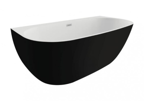 POLIMAT RISA Wanna Wolnostojąca Przyścienna Czarny Mat 160x80cm 00479 POLIMAT RISA Wanna Wolnostojąca Przyścienna Czarny Mat 160x80cm 00479