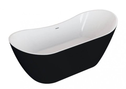 Polimat ABI Wanna wolnostojąca Czarny Mat 180 x 80 cm 00044 Polimat ABI Wanna wolnostojąca Czarny Mat 180 x 80 cm 00044