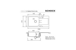 SCHOCK MANHATTAN D-100L CRISTALITE+ Zlewozmywak Granitowy 100x51cm Kolor Onyx