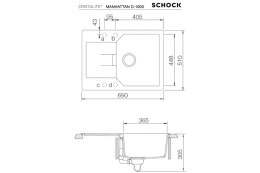 SCHOCK MANHATTAN D-100S CRISTALITE+ Zlewozmywak Granitowy 69x51cm Kolor Alpina
