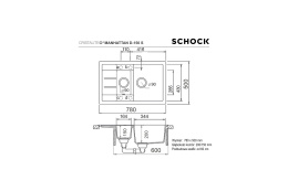 SCHOCK MANHATTAN D-150S CRISTALITE+ Zlewozmywak Granitowy 78x50cm Kolor Onyx